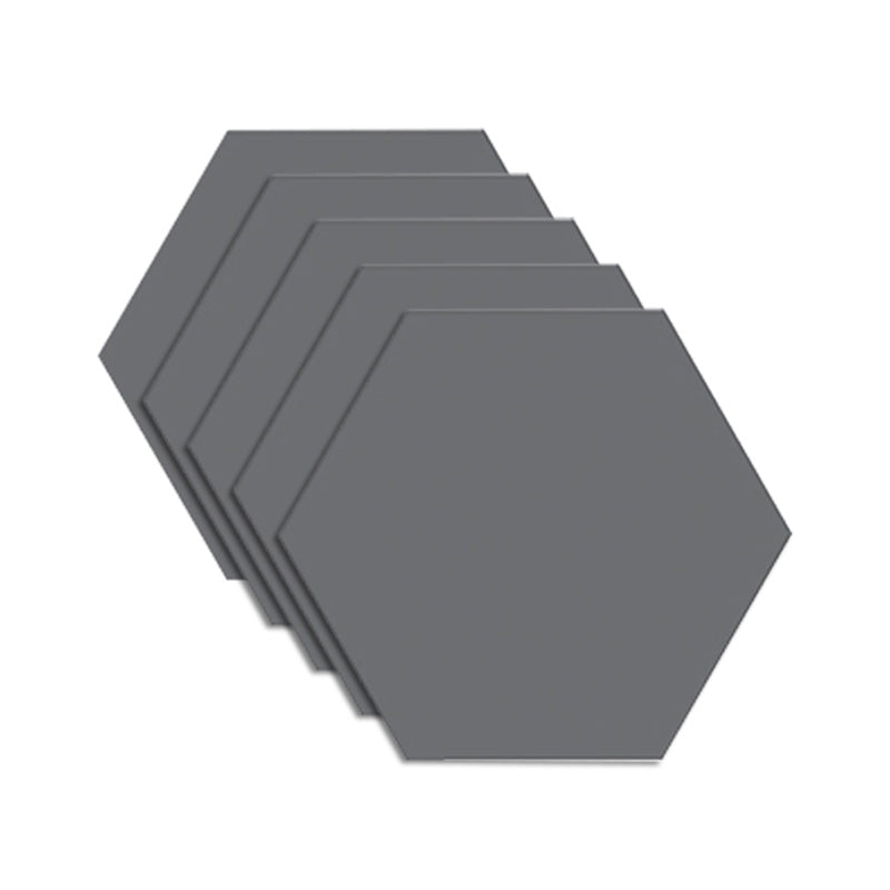 7.87"x7.87"/7.87"x11.81" Porcelain Tile No Pattern Singular Tile for Floor and Wal Dark Gray Hexagon Clearhalo 'Floor Tiles & Wall Tiles' 'floor_tiles_wall_tiles' 'Flooring 'Home Improvement' 'home_improvement' 'home_improvement_floor_tiles_wall_tiles' Walls and Ceiling' 6316691