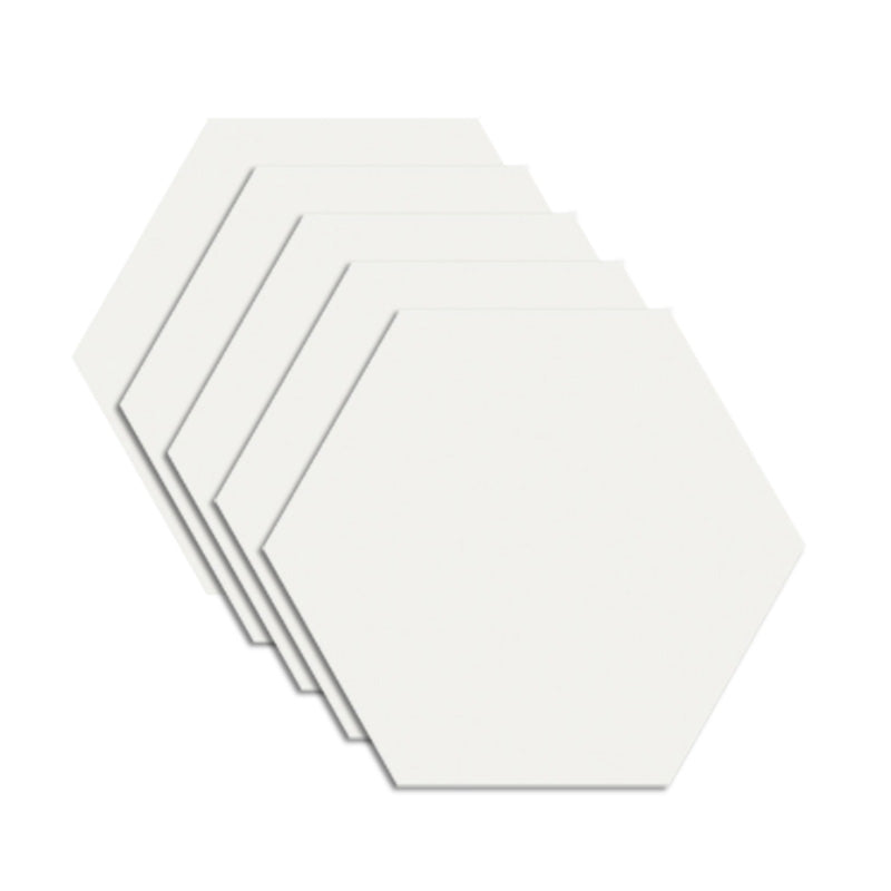 7.87"x7.87"/7.87"x11.81" Porcelain Tile No Pattern Singular Tile for Floor and Wal White Hexagon Clearhalo 'Floor Tiles & Wall Tiles' 'floor_tiles_wall_tiles' 'Flooring 'Home Improvement' 'home_improvement' 'home_improvement_floor_tiles_wall_tiles' Walls and Ceiling' 6316704