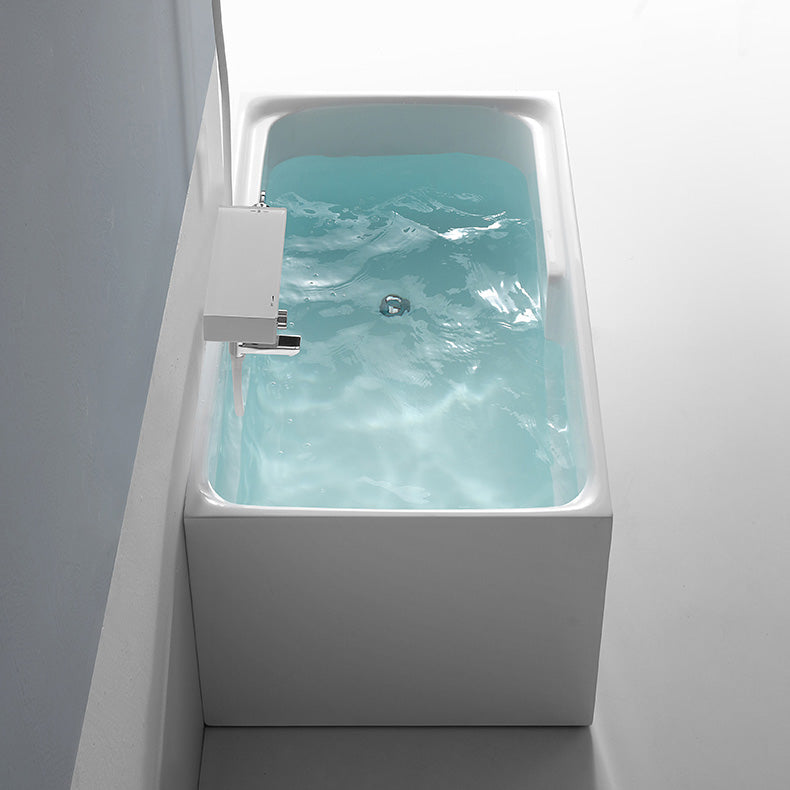 White Acrylic Soaking Bathtub Bathroom Rectangular Modern Bath Tub 35.4"L x 27.6"W x 22.8"H Tub Only Clearhalo 'Bathroom Remodel & Bathroom Fixtures' 'Bathtubs' 'Home Improvement' 'home_improvement' 'home_improvement_bathtubs' 'Showers & Bathtubs' 6323105