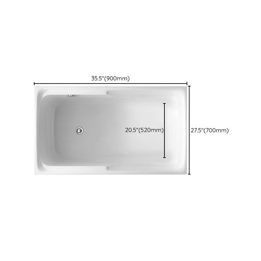 White Acrylic Soaking Bathtub Bathroom Rectangular Modern Bath Tub Clearhalo 'Bathroom Remodel & Bathroom Fixtures' 'Bathtubs' 'Home Improvement' 'home_improvement' 'home_improvement_bathtubs' 'Showers & Bathtubs' 6323120