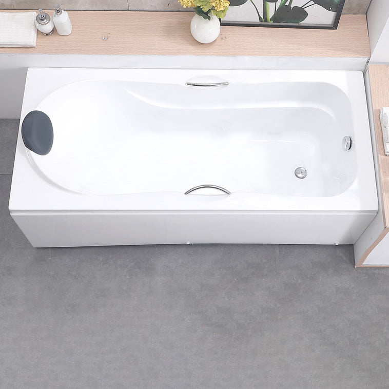 Modern Acrylic Rectangular Bathroom Bathtub with Drain White Tub Tub Only Tub Clearhalo 'Bathroom Remodel & Bathroom Fixtures' 'Bathtubs' 'Home Improvement' 'home_improvement' 'home_improvement_bathtubs' 'Showers & Bathtubs' 6323126