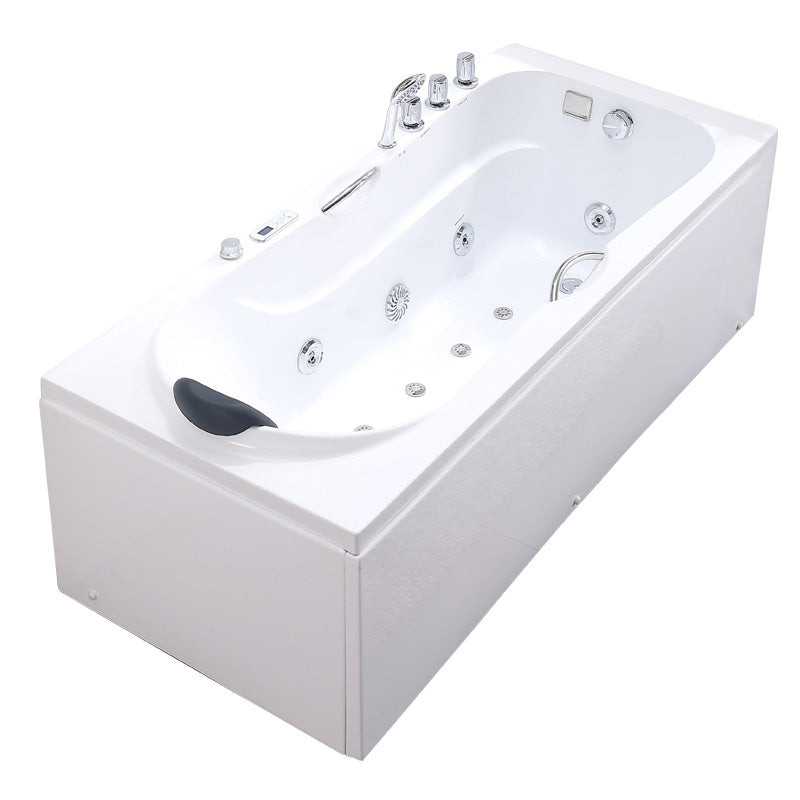 Modern Acrylic Rectangular Bathroom Bathtub with Drain White Tub Clearhalo 'Bathroom Remodel & Bathroom Fixtures' 'Bathtubs' 'Home Improvement' 'home_improvement' 'home_improvement_bathtubs' 'Showers & Bathtubs' 6323134