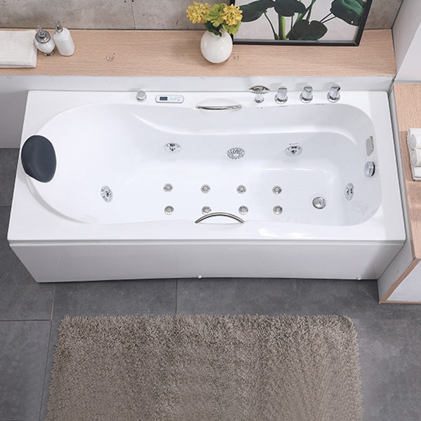 Modern Acrylic Rectangular Bathroom Bathtub with Drain White Tub Clearhalo 'Bathroom Remodel & Bathroom Fixtures' 'Bathtubs' 'Home Improvement' 'home_improvement' 'home_improvement_bathtubs' 'Showers & Bathtubs' 6323144