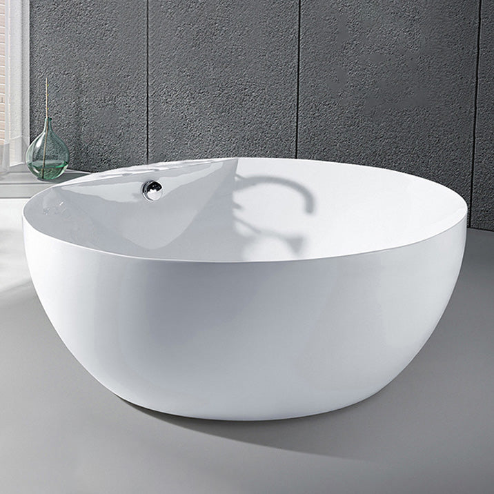 Modern Freestanding Round Bathtub Center Drain Bathroom White Tub Tub Clearhalo 'Bathroom Remodel & Bathroom Fixtures' 'Bathtubs' 'Home Improvement' 'home_improvement' 'home_improvement_bathtubs' 'Showers & Bathtubs' 6323151