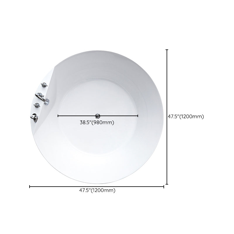 Modern Freestanding Round Bathtub Center Drain Bathroom White Tub Clearhalo 'Bathroom Remodel & Bathroom Fixtures' 'Bathtubs' 'Home Improvement' 'home_improvement' 'home_improvement_bathtubs' 'Showers & Bathtubs' 6323157