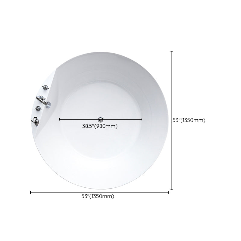 Modern Freestanding Round Bathtub Center Drain Bathroom White Tub Clearhalo 'Bathroom Remodel & Bathroom Fixtures' 'Bathtubs' 'Home Improvement' 'home_improvement' 'home_improvement_bathtubs' 'Showers & Bathtubs' 6323158