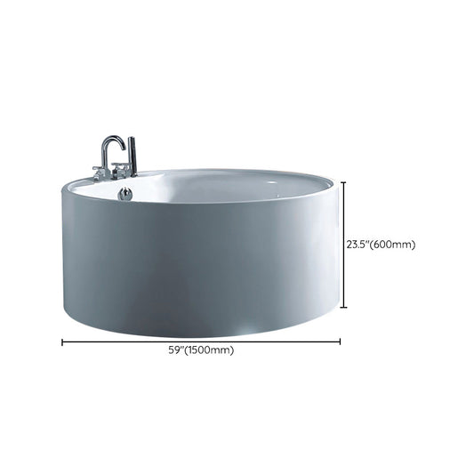 Round Acrylic Soaking Bathtub Modern Stand Alone Back to Wall Tub Clearhalo 'Bathroom Remodel & Bathroom Fixtures' 'Bathtubs' 'Home Improvement' 'home_improvement' 'home_improvement_bathtubs' 'Showers & Bathtubs' 6323170