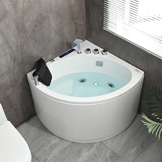 Bathroom Modern Corner Bathtub with Drain and Overflow Trim Bath Tub Clearhalo 'Bathroom Remodel & Bathroom Fixtures' 'Bathtubs' 'Home Improvement' 'home_improvement' 'home_improvement_bathtubs' 'Showers & Bathtubs' 6323279