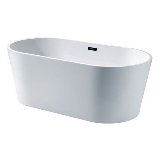 Modern Ellipse Acrylic Bathtub Back to Wall with Drain Bath Tub Clearhalo 'Bathroom Remodel & Bathroom Fixtures' 'Bathtubs' 'Home Improvement' 'home_improvement' 'home_improvement_bathtubs' 'Showers & Bathtubs' 6323292