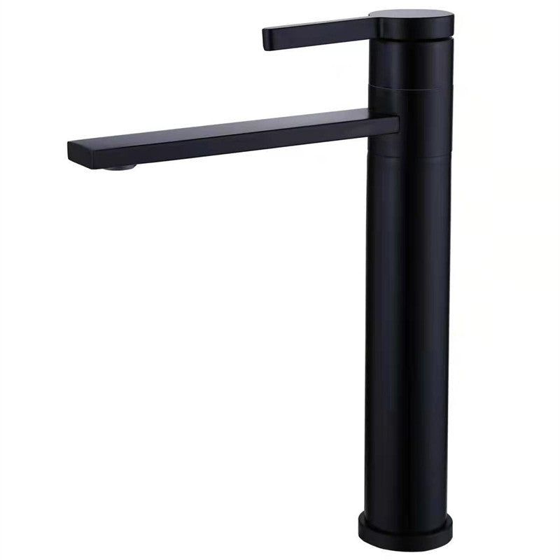 Industrial Circular Vessel Sink Faucet Stainless Steel Bathroom Faucet Negro 11.4" Clearhalo 'bathroom_sink_faucets' 'Conjunta de Baño y Conjunta de Grifo' 'Coronamiento de Baño y Dispositivo de Baño' 'Grifo del lavabo del baño' 'Hogar' 'home_improvement' 'home_improvement_bathroom_sink_faucets' 'Mejoras para el hogar' 6327431