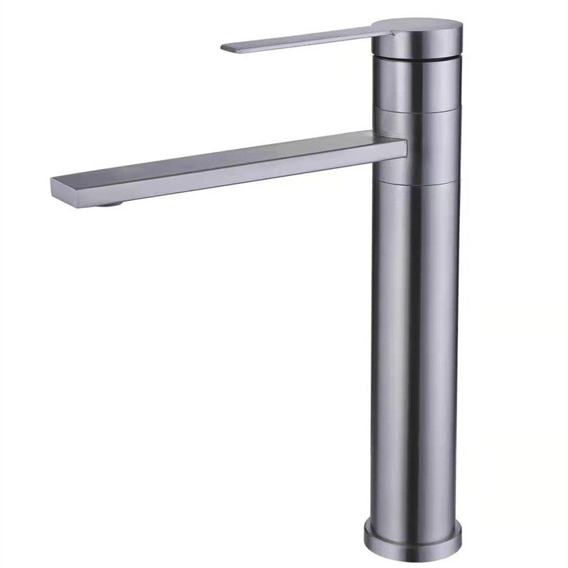 Industrial Circular Vessel Sink Faucet Stainless Steel Bathroom Faucet Plata Gris 11.4" Clearhalo 'bathroom_sink_faucets' 'Conjunta de Baño y Conjunta de Grifo' 'Coronamiento de Baño y Dispositivo de Baño' 'Grifo del lavabo del baño' 'Hogar' 'home_improvement' 'home_improvement_bathroom_sink_faucets' 'Mejoras para el hogar' 6327435