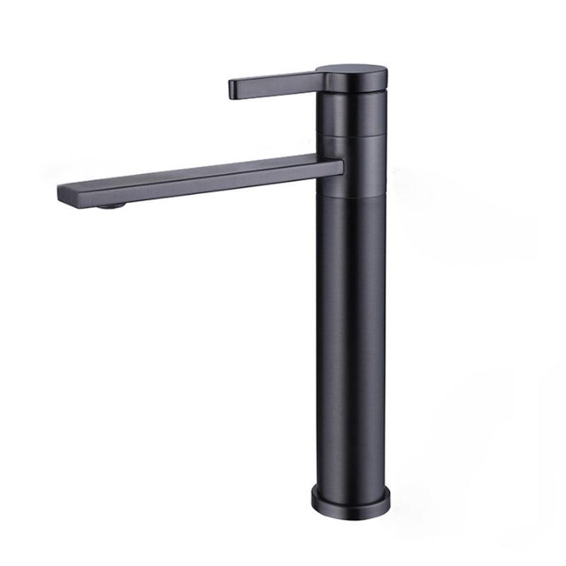 Industrial Circular Vessel Sink Faucet Stainless Steel Bathroom Faucet Gris Claro-Negro 11.4" Clearhalo 'bathroom_sink_faucets' 'Conjunta de Baño y Conjunta de Grifo' 'Coronamiento de Baño y Dispositivo de Baño' 'Grifo del lavabo del baño' 'Hogar' 'home_improvement' 'home_improvement_bathroom_sink_faucets' 'Mejoras para el hogar' 6327440