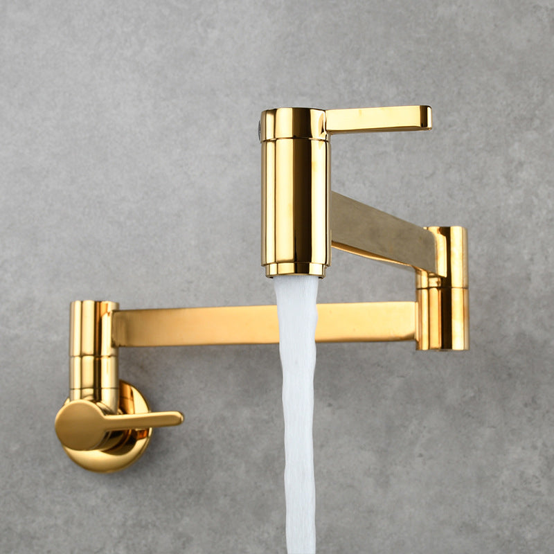 Gorgeous Brass Wall Mounted Faucets Stain Resistant Wall Mounted Bathroom Faucet Clearhalo 'Bathroom Remodel & Bathroom Fixtures' 'Bathroom Sink Faucets' 'Bathroom Sinks & Faucet Components' 'bathroom_sink_faucets' 'Home Improvement' 'home_improvement' 'home_improvement_bathroom_sink_faucets' 6327475