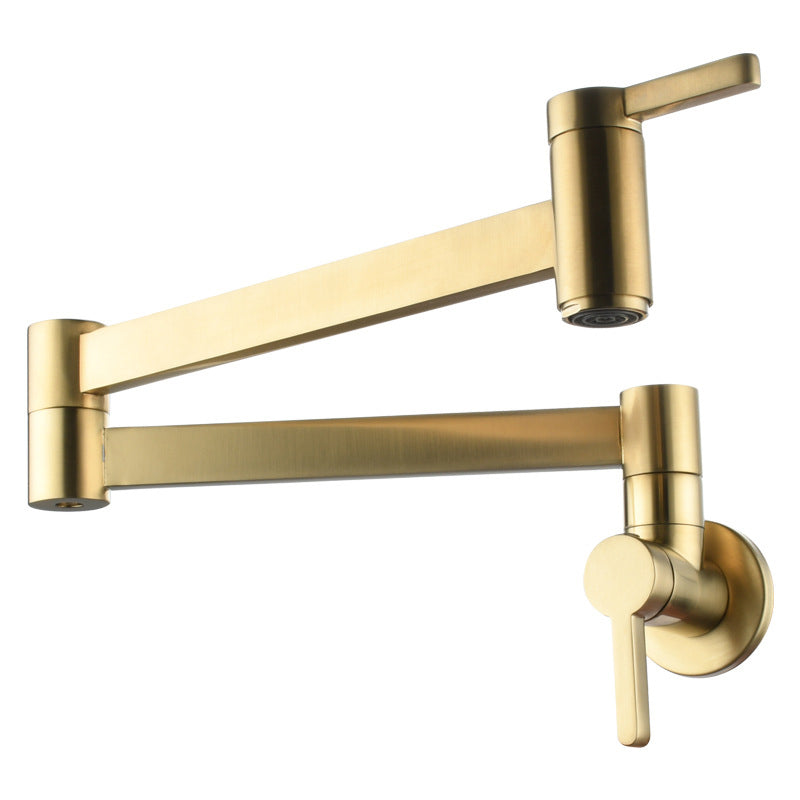 Gorgeous Brass Wall Mounted Faucets Stain Resistant Wall Mounted Bathroom Faucet Clearhalo 'Bathroom Remodel & Bathroom Fixtures' 'Bathroom Sink Faucets' 'Bathroom Sinks & Faucet Components' 'bathroom_sink_faucets' 'Home Improvement' 'home_improvement' 'home_improvement_bathroom_sink_faucets' 6327484