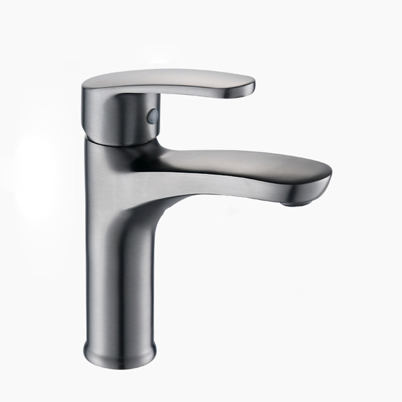 Contemporary Centerset Faucet Single Lever Handle Faucet for Bathroom Smoke Gray Clearhalo 'Bathroom Remodel & Bathroom Fixtures' 'Bathroom Sink Faucets' 'Bathroom Sinks & Faucet Components' 'bathroom_sink_faucets' 'Home Improvement' 'home_improvement' 'home_improvement_bathroom_sink_faucets' 6327505
