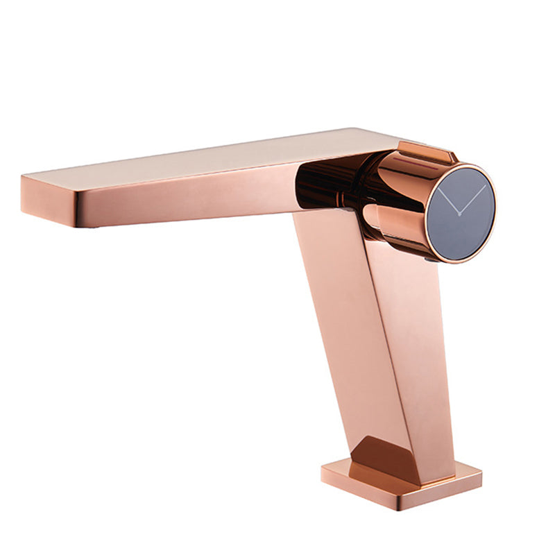 Modern Bathroom Vessel Faucet Brass Knob Handle Low Arc Lavatory Faucet Clearhalo 'Bathroom Remodel & Bathroom Fixtures' 'Bathroom Sink Faucets' 'Bathroom Sinks & Faucet Components' 'bathroom_sink_faucets' 'Home Improvement' 'home_improvement' 'home_improvement_bathroom_sink_faucets' 6327547