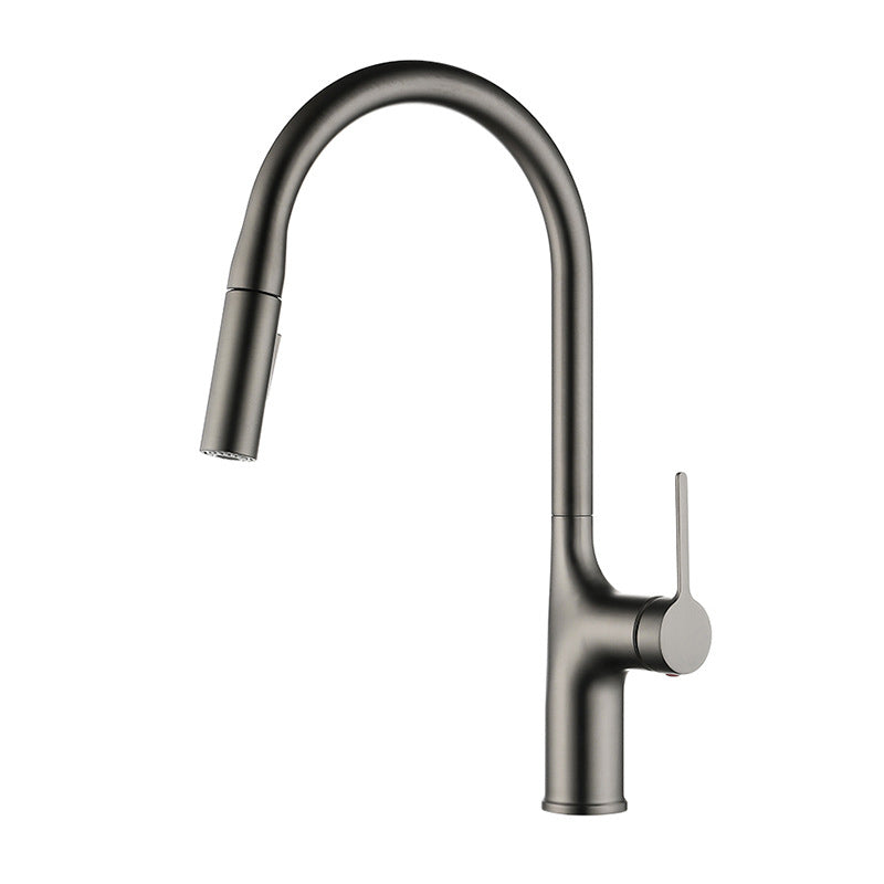 Modern Style Kitchen Faucet Copper Single Handle High Arc Kitchen Faucet Clearhalo 'Home Improvement' 'home_improvement' 'home_improvement_kitchen_faucets' 'Kitchen Faucets' 'Kitchen Remodel & Kitchen Fixtures' 'Kitchen Sinks & Faucet Components' 'kitchen_faucets' 6327582