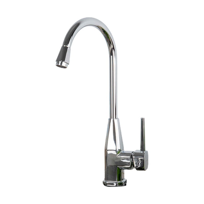 Modern Kitchen Faucet Brass Lever Handles Swivel Spout Bar Prep Kitchen Faucet Silver/Gray Clearhalo 'Home Improvement' 'home_improvement' 'home_improvement_kitchen_faucets' 'Kitchen Faucets' 'Kitchen Remodel & Kitchen Fixtures' 'Kitchen Sinks & Faucet Components' 'kitchen_faucets' 6327659