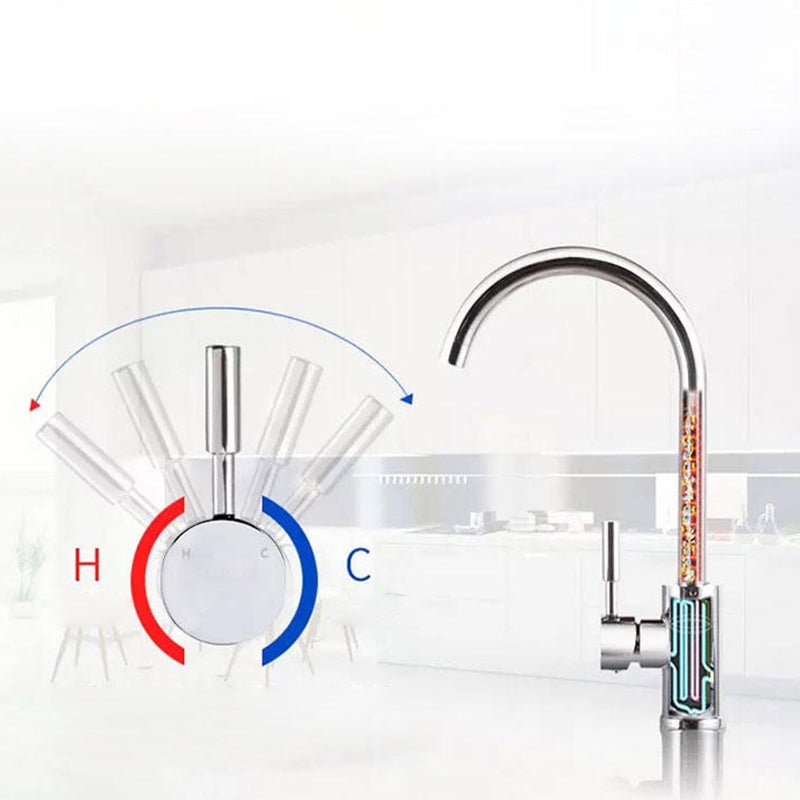 Modern Kitchen Faucet Brass Lever Handles Swivel Spout Bar Prep Kitchen Faucet Clearhalo 'Home Improvement' 'home_improvement' 'home_improvement_kitchen_faucets' 'Kitchen Faucets' 'Kitchen Remodel & Kitchen Fixtures' 'Kitchen Sinks & Faucet Components' 'kitchen_faucets' 6327663