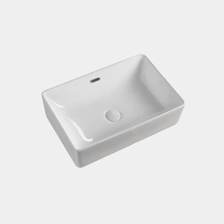 Modern Bathroom Sink Porcelain Rectangular with Pop-Up Drain and Overflow Vessel Sink 21"L x 14"W x 6"H Clearhalo 'Bathroom Remodel & Bathroom Fixtures' 'Bathroom Sinks & Faucet Components' 'Bathroom Sinks' 'bathroom_sink' 'Home Improvement' 'home_improvement' 'home_improvement_bathroom_sink' 6328025
