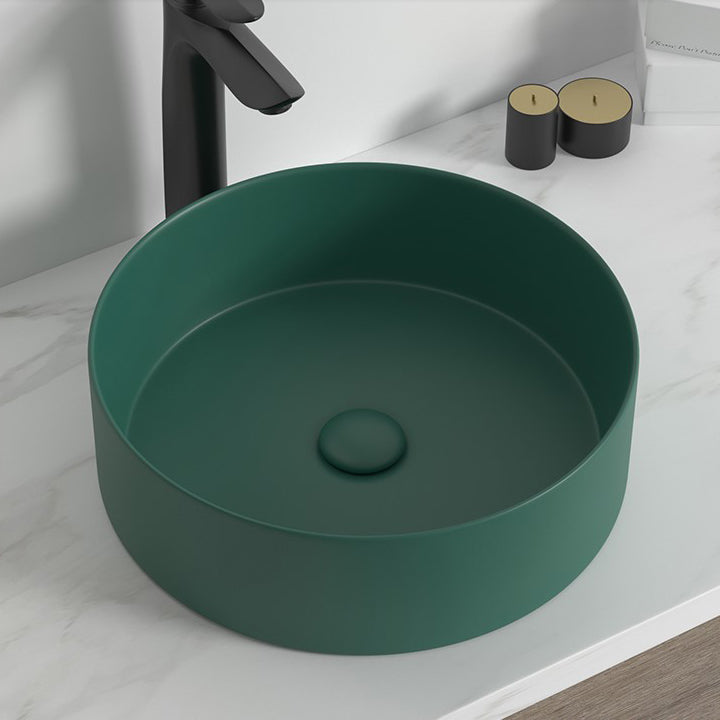 Modern Bathroom Sink Porcelain Round Wash Stand (Faucet Not Included ) Clearhalo 'Bathroom Remodel & Bathroom Fixtures' 'Bathroom Sinks & Faucet Components' 'Bathroom Sinks' 'bathroom_sink' 'Home Improvement' 'home_improvement' 'home_improvement_bathroom_sink' 6328032