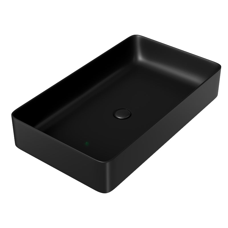 Modern Bathroom Sink Porcelain Rectangular with Drain Assembly and Faucet Vessel Sink Clearhalo 'Bathroom Remodel & Bathroom Fixtures' 'Bathroom Sinks & Faucet Components' 'Bathroom Sinks' 'bathroom_sink' 'Home Improvement' 'home_improvement' 'home_improvement_bathroom_sink' 6328091