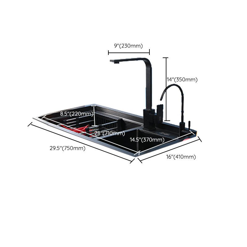 Modern Kitchen Sink Stainless Steel 2 Holes Drop-In Wear-resistant Kitchen Sink Clearhalo 'Home Improvement' 'home_improvement' 'home_improvement_kitchen_sinks' 'Kitchen Remodel & Kitchen Fixtures' 'Kitchen Sinks & Faucet Components' 'Kitchen Sinks' 'kitchen_sinks' 6330037