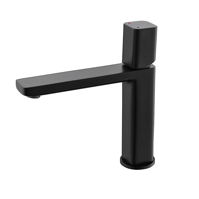 Contemporary Centerset Faucet Lever Handles Single Hole Brass Square Faucet Black Clearhalo 'Bathroom Remodel & Bathroom Fixtures' 'Bathroom Sink Faucets' 'Bathroom Sinks & Faucet Components' 'bathroom_sink_faucets' 'Home Improvement' 'home_improvement' 'home_improvement_bathroom_sink_faucets' 6333211