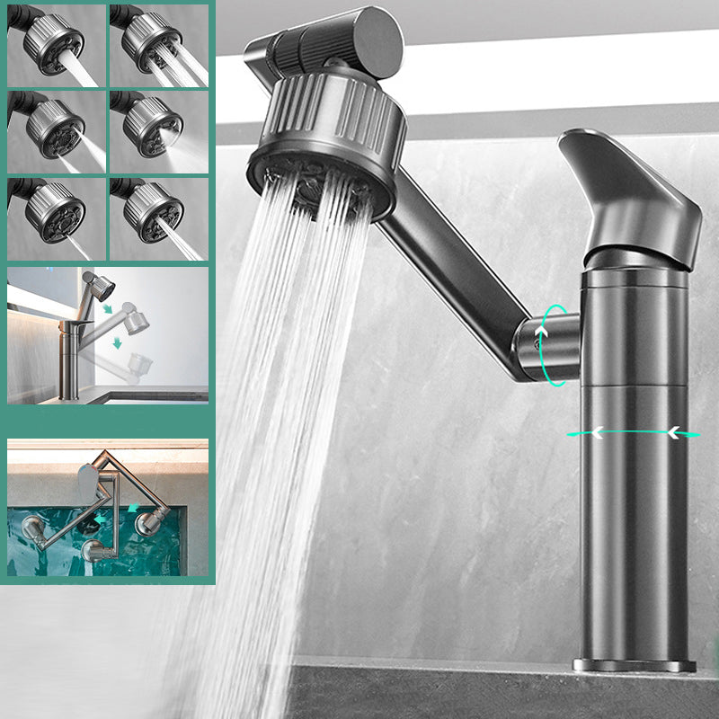 Gorgeous Metal Sink Faucet Plain Brass Centerset Lavatory Faucet Grey Clearhalo 'Bathroom Remodel & Bathroom Fixtures' 'Bathroom Sink Faucets' 'Bathroom Sinks & Faucet Components' 'bathroom_sink_faucets' 'Home Improvement' 'home_improvement' 'home_improvement_bathroom_sink_faucets' 6333226