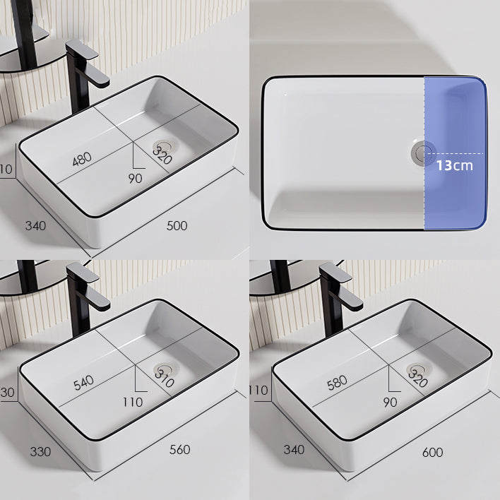 Contemporary Bathroom Sink Porcelain Oval-Shape Vessel Bathroom Sink with Pop-Up Drain Clearhalo 'Bathroom Remodel & Bathroom Fixtures' 'Bathroom Sinks & Faucet Components' 'Bathroom Sinks' 'bathroom_sink' 'Home Improvement' 'home_improvement' 'home_improvement_bathroom_sink' 6333533