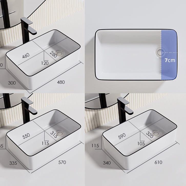 Contemporary Bathroom Sink Porcelain Oval-Shape Vessel Bathroom Sink with Pop-Up Drain Clearhalo 'Bathroom Remodel & Bathroom Fixtures' 'Bathroom Sinks & Faucet Components' 'Bathroom Sinks' 'bathroom_sink' 'Home Improvement' 'home_improvement' 'home_improvement_bathroom_sink' 6333534