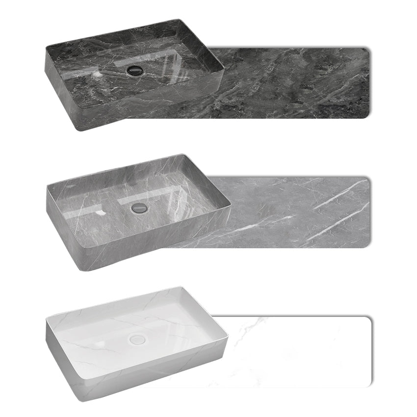 Modern Bathroom Sink Porcelain Rectangular Vessel Sink with Pop-Up Drain Clearhalo 'Bathroom Remodel & Bathroom Fixtures' 'Bathroom Sinks & Faucet Components' 'Bathroom Sinks' 'bathroom_sink' 'Home Improvement' 'home_improvement' 'home_improvement_bathroom_sink' 6333579