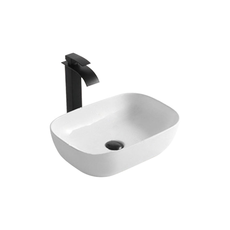 Modern Bathroom Sink Porcelain Rectangular Pop-Up Drain and Drain Assembly Basin Sink 18.1"L x 12.6"W x 5.1"H Clearhalo 'Bathroom Remodel & Bathroom Fixtures' 'Bathroom Sinks & Faucet Components' 'Bathroom Sinks' 'bathroom_sink' 'Home Improvement' 'home_improvement' 'home_improvement_bathroom_sink' 6333638