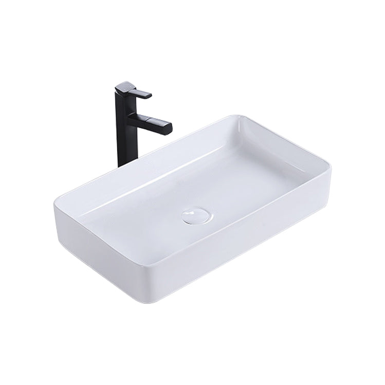 Modern Bathroom Sink Porcelain Rectangular Pop-Up Drain and Drain Assembly Basin Sink 24"L x 14"W x 4"H Clearhalo 'Bathroom Remodel & Bathroom Fixtures' 'Bathroom Sinks & Faucet Components' 'Bathroom Sinks' 'bathroom_sink' 'Home Improvement' 'home_improvement' 'home_improvement_bathroom_sink' 6333645