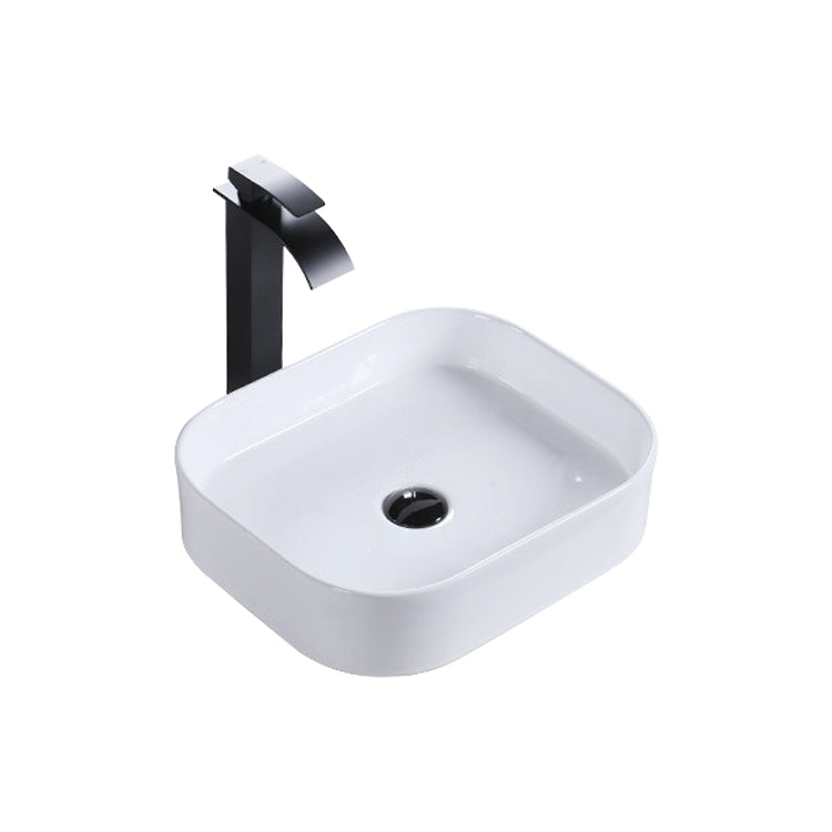 Modern Bathroom Sink Porcelain Rectangular Pop-Up Drain and Drain Assembly Basin Sink 17.7"L x 14.8"W x 4.3"H Clearhalo 'Bathroom Remodel & Bathroom Fixtures' 'Bathroom Sinks & Faucet Components' 'Bathroom Sinks' 'bathroom_sink' 'Home Improvement' 'home_improvement' 'home_improvement_bathroom_sink' 6333657