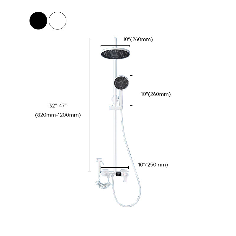 Modern Shower System Wall Mounted Spot Resist Round Shower System with Hand Shower Clearhalo 'Bathroom Remodel & Bathroom Fixtures' 'Home Improvement' 'home_improvement' 'home_improvement_shower_faucets' 'Shower Faucets & Systems' 'shower_faucets' 'Showers & Bathtubs Plumbing' 'Showers & Bathtubs' 6333937