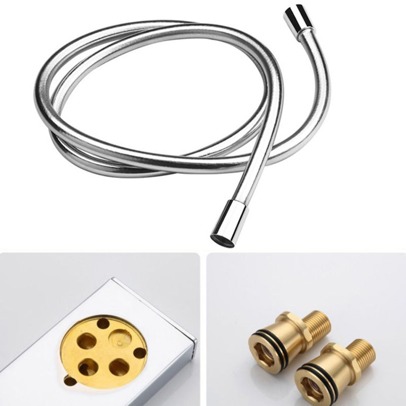 Wall Mounted Swivel Shower Trim Brass 2 Shower Heads Shower Set Clearhalo 'Bathroom Remodel & Bathroom Fixtures' 'Home Improvement' 'home_improvement' 'home_improvement_shower_faucets' 'Shower Faucets & Systems' 'shower_faucets' 'Showers & Bathtubs Plumbing' 'Showers & Bathtubs' 6334005