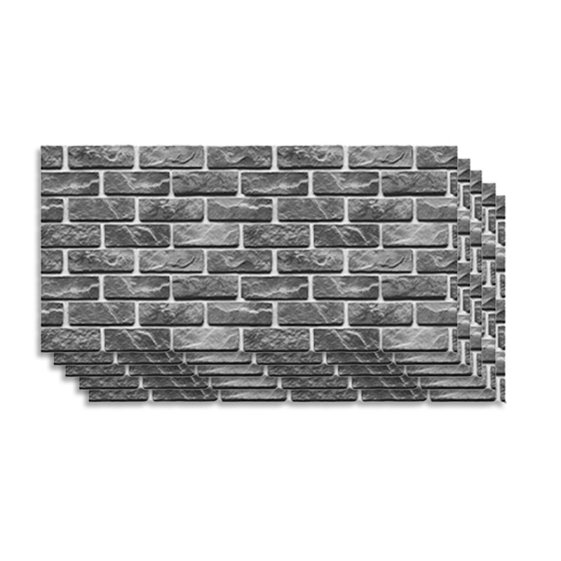 Artificial Brick Panel Wall Farmhouse Style Simple Home Living Room Wall Plate (5-pack) Black Clearhalo 'Flooring 'Home Improvement' 'home_improvement' 'home_improvement_wall_paneling' 'Wall Paneling' 'wall_paneling' 'Walls & Ceilings' Walls and Ceiling' 6334151