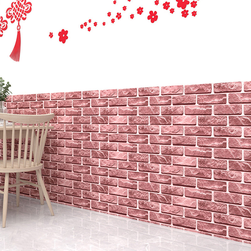 Artificial Brick Panel Wall Farmhouse Style Simple Home Living Room Wall Plate (5-pack) Brick Red 50-Piece Set Clearhalo 'Flooring 'Home Improvement' 'home_improvement' 'home_improvement_wall_paneling' 'Wall Paneling' 'wall_paneling' 'Walls & Ceilings' Walls and Ceiling' 6334153