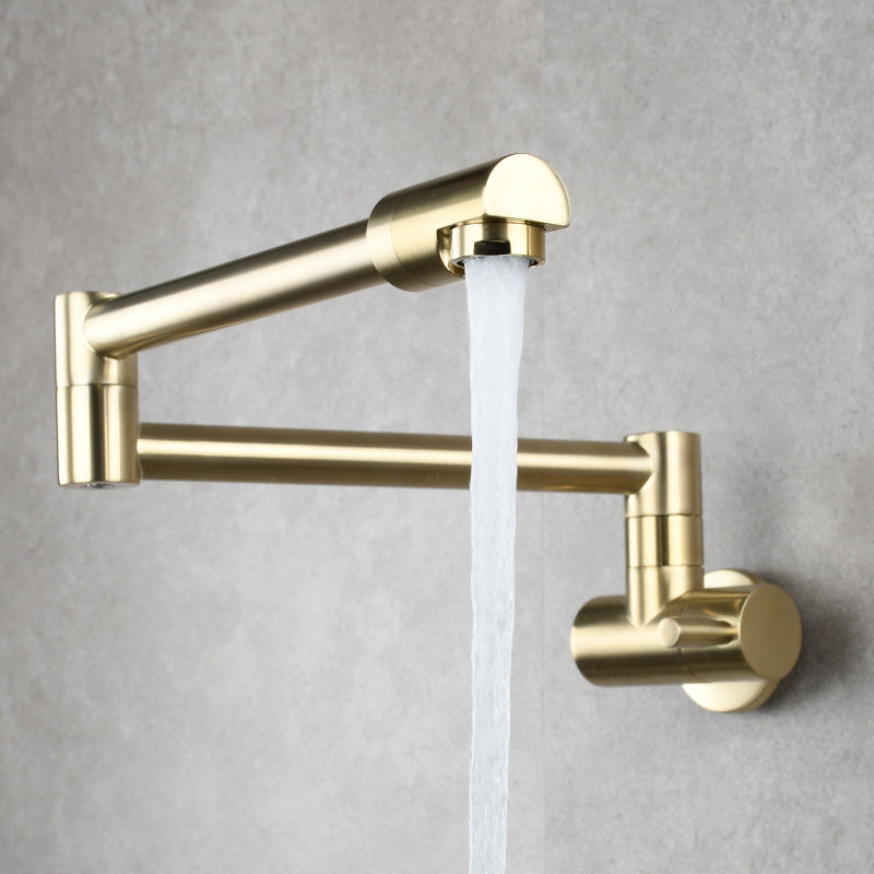 Modern Wall Mounted Faucet Solid Color Wall Mounted Bathroom Faucet Light Gold Clearhalo 'Bathroom Remodel & Bathroom Fixtures' 'Bathroom Sink Faucets' 'Bathroom Sinks & Faucet Components' 'bathroom_sink_faucets' 'Home Improvement' 'home_improvement' 'home_improvement_bathroom_sink_faucets' 6352920