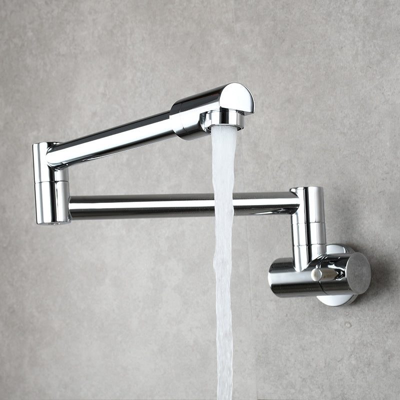 Modern Wall Mounted Faucet Solid Color Wall Mounted Bathroom Faucet Silver Clearhalo 'Bathroom Remodel & Bathroom Fixtures' 'Bathroom Sink Faucets' 'Bathroom Sinks & Faucet Components' 'bathroom_sink_faucets' 'Home Improvement' 'home_improvement' 'home_improvement_bathroom_sink_faucets' 6352921