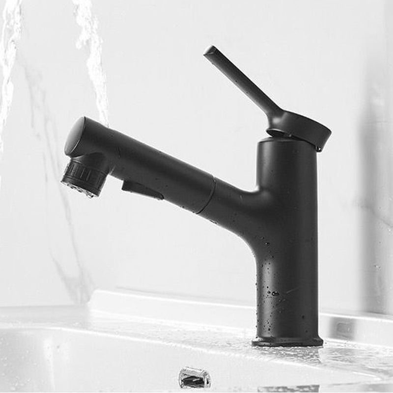 Modern Design Bathroom Faucet Single Handle Faucet with Water Hose Clearhalo 'Bathroom Remodel & Bathroom Fixtures' 'Bathroom Sink Faucets' 'Bathroom Sinks & Faucet Components' 'bathroom_sink_faucets' 'Home Improvement' 'home_improvement' 'home_improvement_bathroom_sink_faucets' 6352952