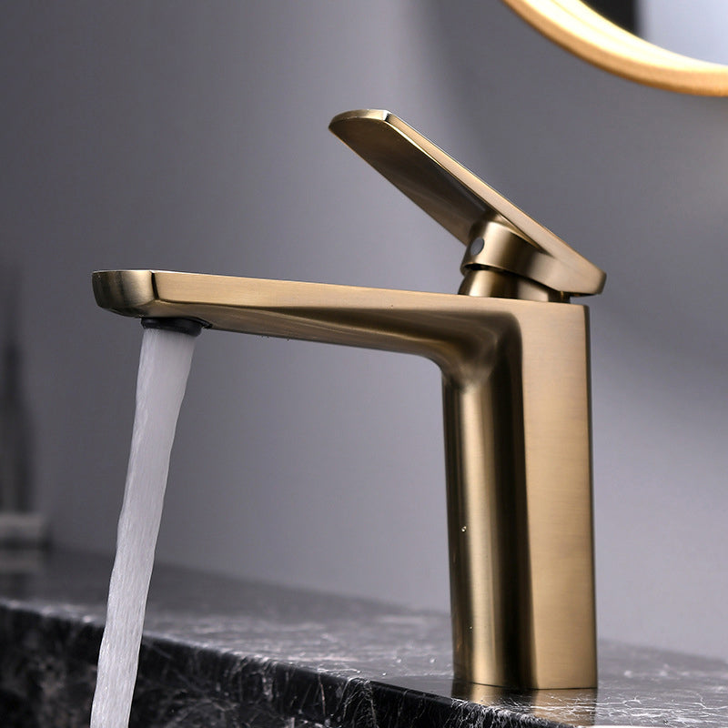 Glam Sink Faucet Brass Lever Handles Vessel Sink Bathroom Faucet Clearhalo 'Bathroom Remodel & Bathroom Fixtures' 'Bathroom Sink Faucets' 'Bathroom Sinks & Faucet Components' 'bathroom_sink_faucets' 'Home Improvement' 'home_improvement' 'home_improvement_bathroom_sink_faucets' 6352958