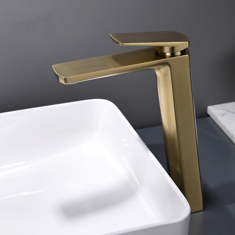 Glam Sink Faucet Brass Lever Handles Vessel Sink Bathroom Faucet Clearhalo 'Bathroom Remodel & Bathroom Fixtures' 'Bathroom Sink Faucets' 'Bathroom Sinks & Faucet Components' 'bathroom_sink_faucets' 'Home Improvement' 'home_improvement' 'home_improvement_bathroom_sink_faucets' 6352961