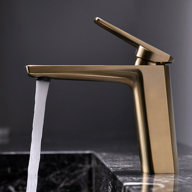 Glam Sink Faucet Brass Lever Handles Vessel Sink Bathroom Faucet Gold 6.1" Clearhalo 'Bathroom Remodel & Bathroom Fixtures' 'Bathroom Sink Faucets' 'Bathroom Sinks & Faucet Components' 'bathroom_sink_faucets' 'Home Improvement' 'home_improvement' 'home_improvement_bathroom_sink_faucets' 6352962