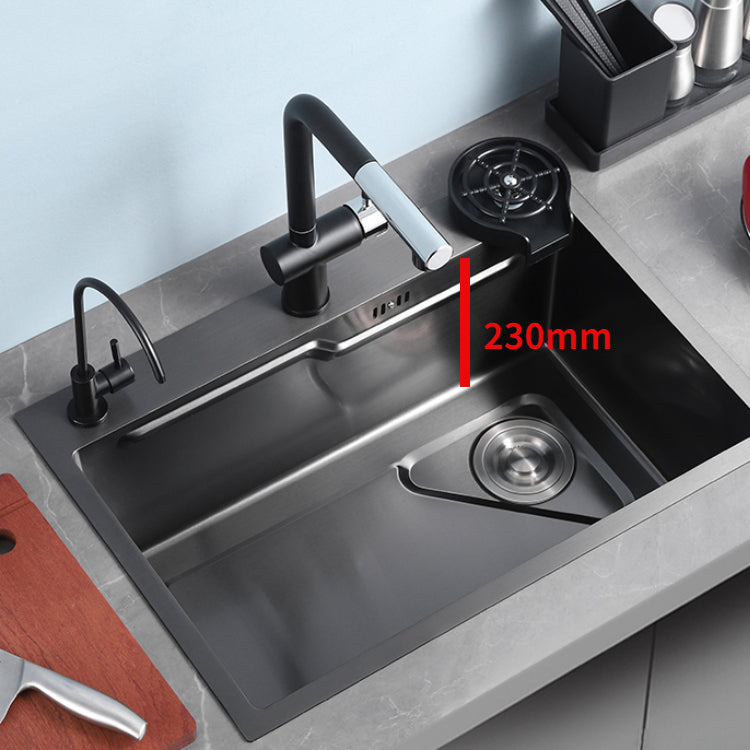 Contemporary Kitchen Sink Stainless Steel Corrosion Resistant Kitchen Sink with Faucet Clearhalo 'Home Improvement' 'home_improvement' 'home_improvement_kitchen_sinks' 'Kitchen Remodel & Kitchen Fixtures' 'Kitchen Sinks & Faucet Components' 'Kitchen Sinks' 'kitchen_sinks' 6353220