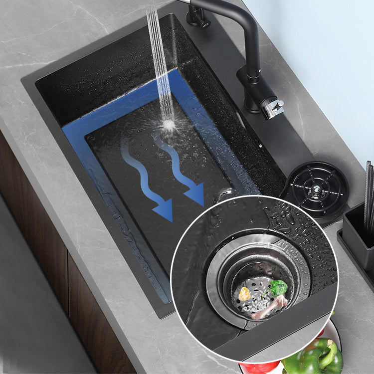 Contemporary Kitchen Sink Stainless Steel Corrosion Resistant Kitchen Sink with Faucet Clearhalo 'Home Improvement' 'home_improvement' 'home_improvement_kitchen_sinks' 'Kitchen Remodel & Kitchen Fixtures' 'Kitchen Sinks & Faucet Components' 'Kitchen Sinks' 'kitchen_sinks' 6353224