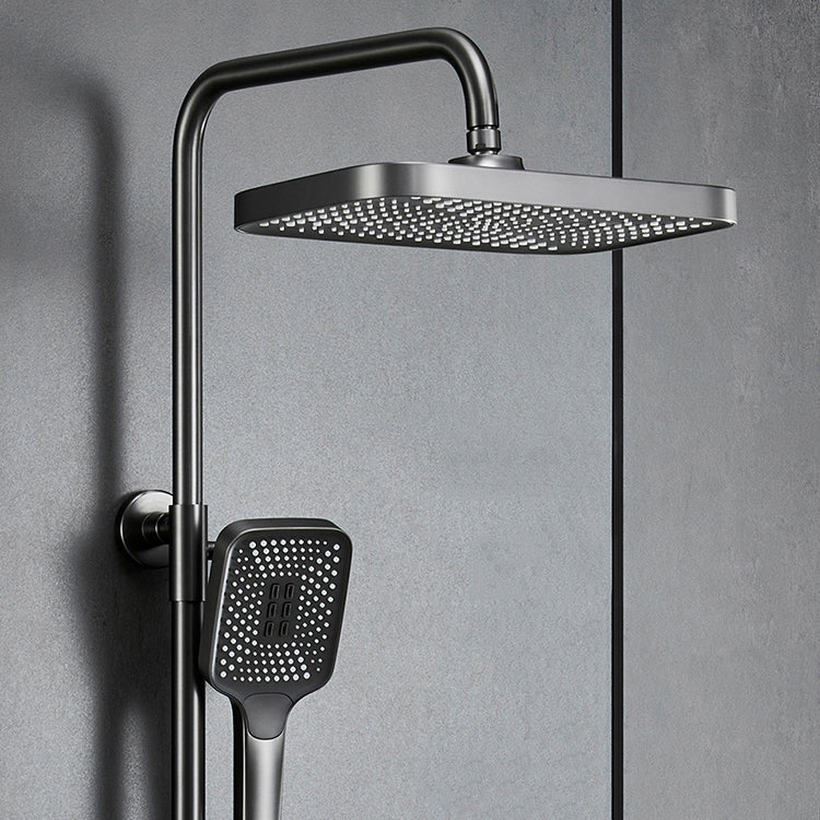 Modern Shower System Adjustable Shower Head Slide Bar Wall Mounted Shower Set Clearhalo 'Bathroom Remodel & Bathroom Fixtures' 'Home Improvement' 'home_improvement' 'home_improvement_shower_faucets' 'Shower Faucets & Systems' 'shower_faucets' 'Showers & Bathtubs Plumbing' 'Showers & Bathtubs' 6353590