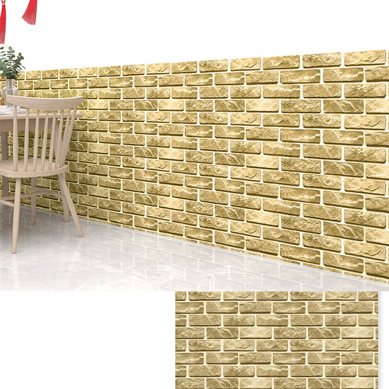Industrial 3D Wainscoting 11.81"W X 23.62"H Peel and Stick Wainscoting Yellow Clearhalo 'Flooring 'Home Improvement' 'home_improvement' 'home_improvement_wall_paneling' 'Wall Paneling' 'wall_paneling' 'Walls & Ceilings' Walls and Ceiling' 6355073