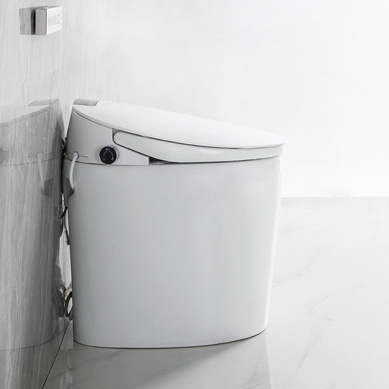 Modern Floor Mount Toilet Bowl Siphon Ceramic Toilet with Seat for Bathroom Manual Lid (Standard) 16" Clearhalo 'Bathroom Remodel & Bathroom Fixtures' 'Home Improvement' 'home_improvement' 'home_improvement_toilets' 'Toilets & Bidets' 'Toilets' 6356044